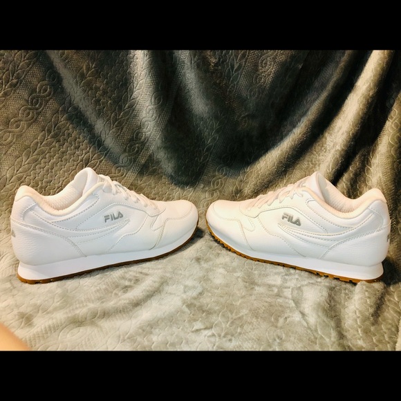 FILA MACHU WOMENS FAUX LEATHER FITNESS CASUAL SNEAKERS - Picture 6 of 11